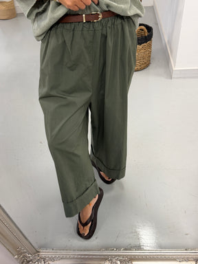 Belted Culottes - Khaki