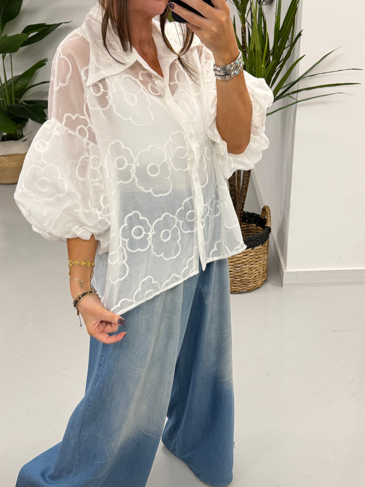 The Eden Puff Sleeve Shirt - White