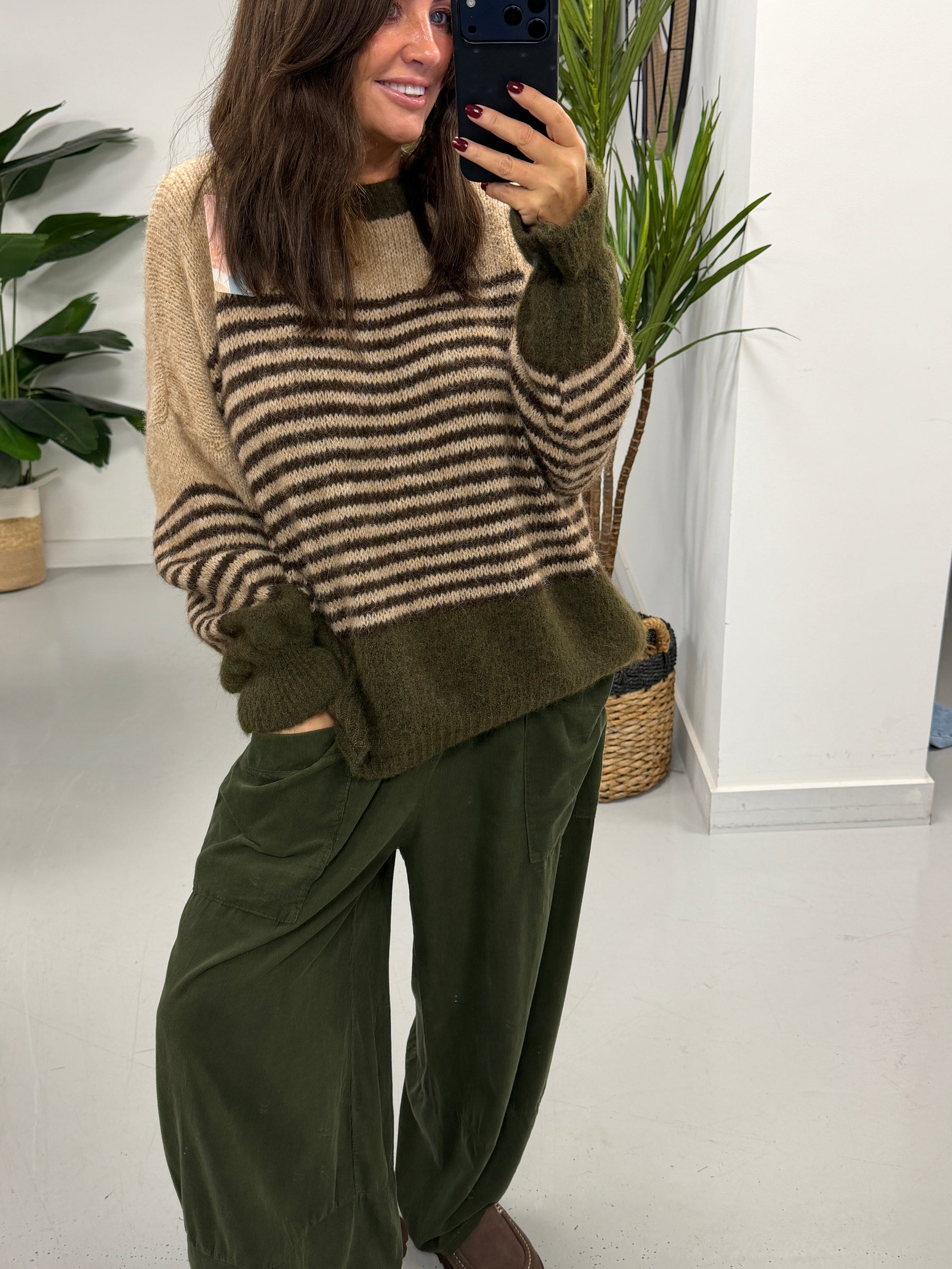 The Tulip Needlecord Joggers - Khaki (Size 10-14)