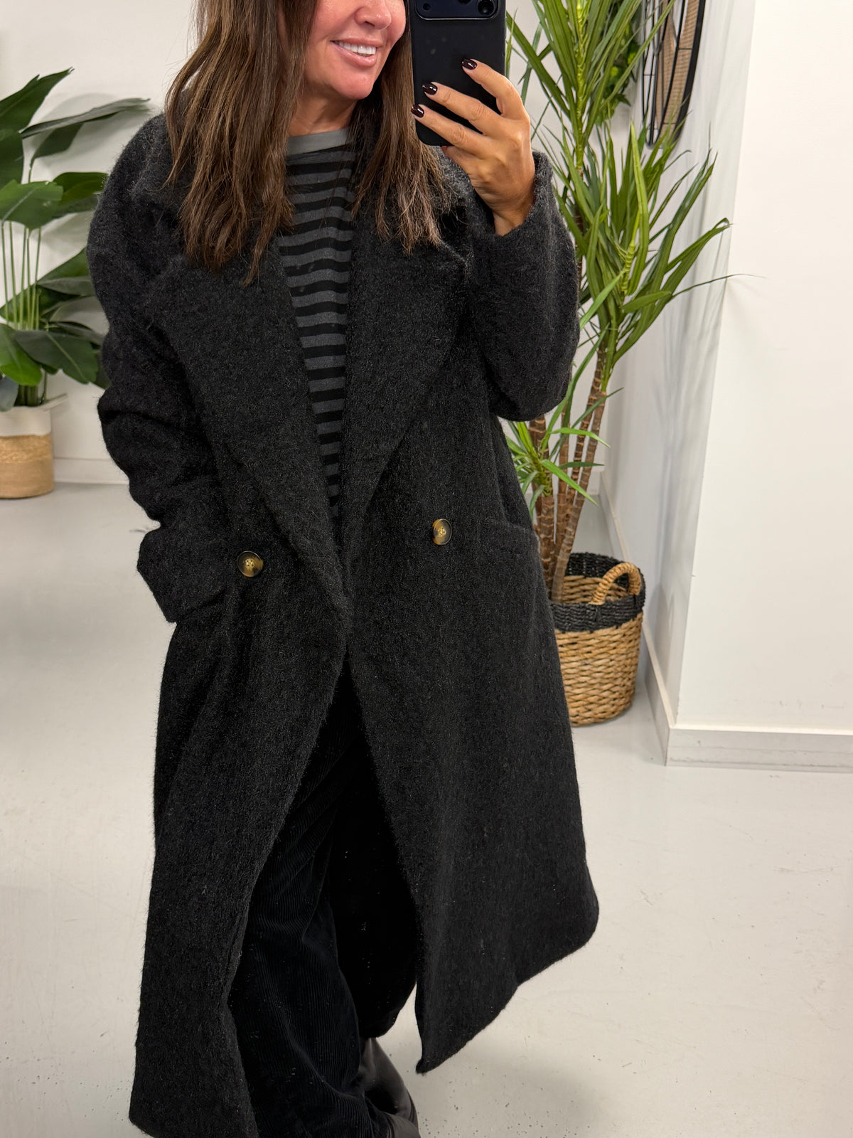 Dakota Boyfriend Coat  - Black