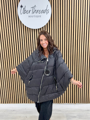Fly Cape Coat  - Black (sized)