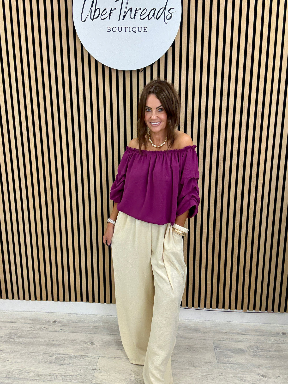 The Wilton Wide Leg Trousers - Buttercream