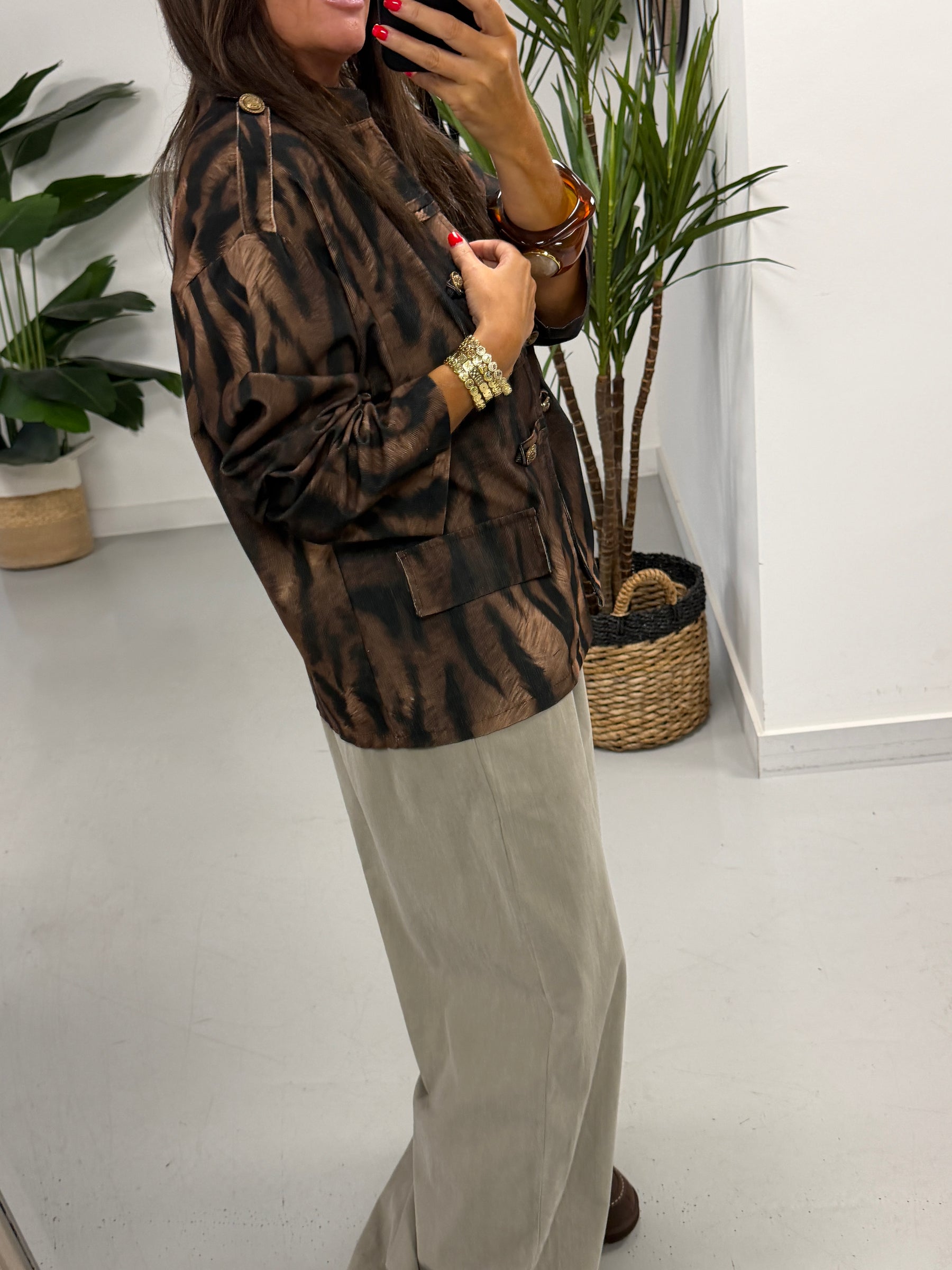 The Needlecord Military Jacket - Chocolate