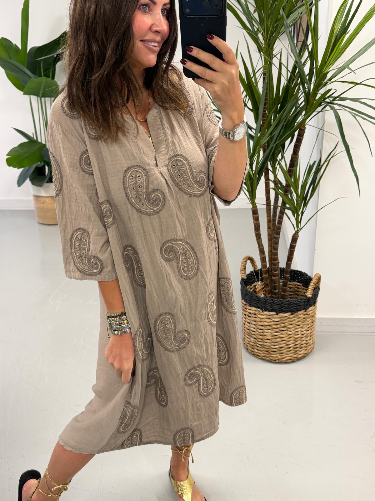 The Paisley Midi Dress - Mocha