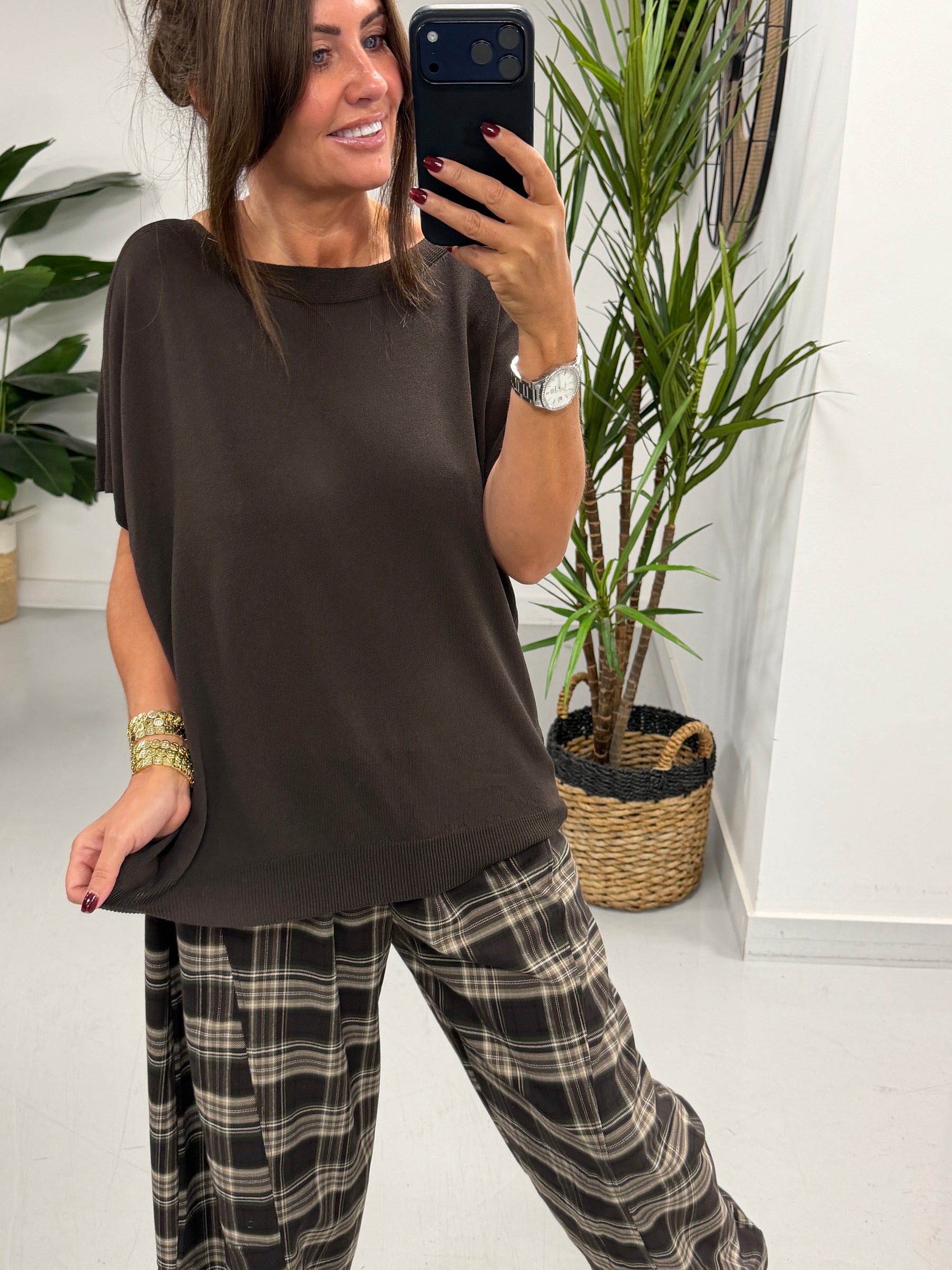 Madison Fine Knit Knit - Chocolate (Size 12-16)