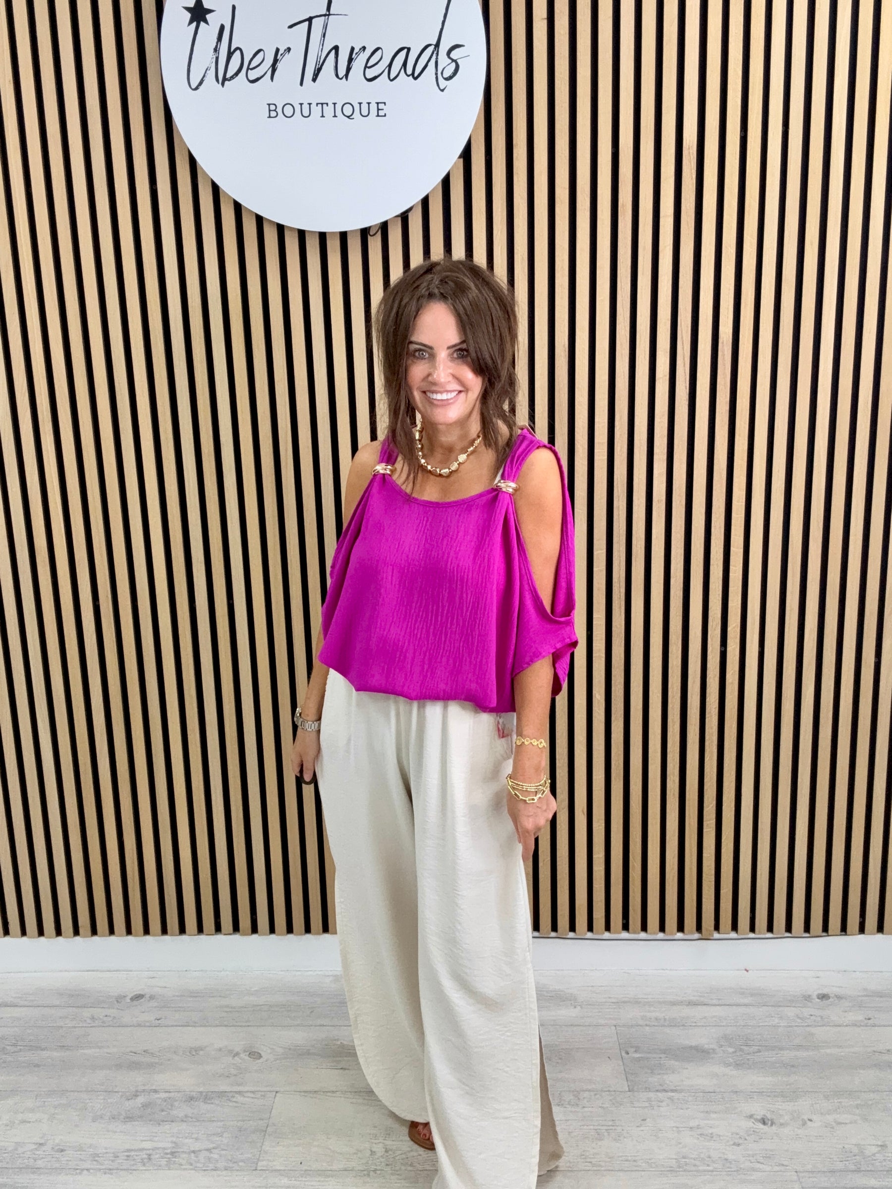 The Calle Cold Shoulder - Magenta