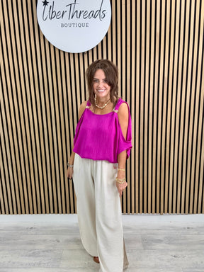 The Calle Cold Shoulder - Magenta