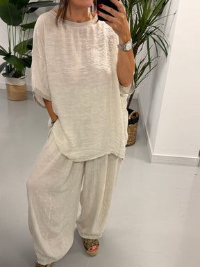The Aspen Textured Tunic - Cream