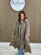 The High Low Frill Rainmac - Taupe
