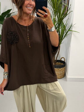 Roxie Pocket Tunic - Chocolate