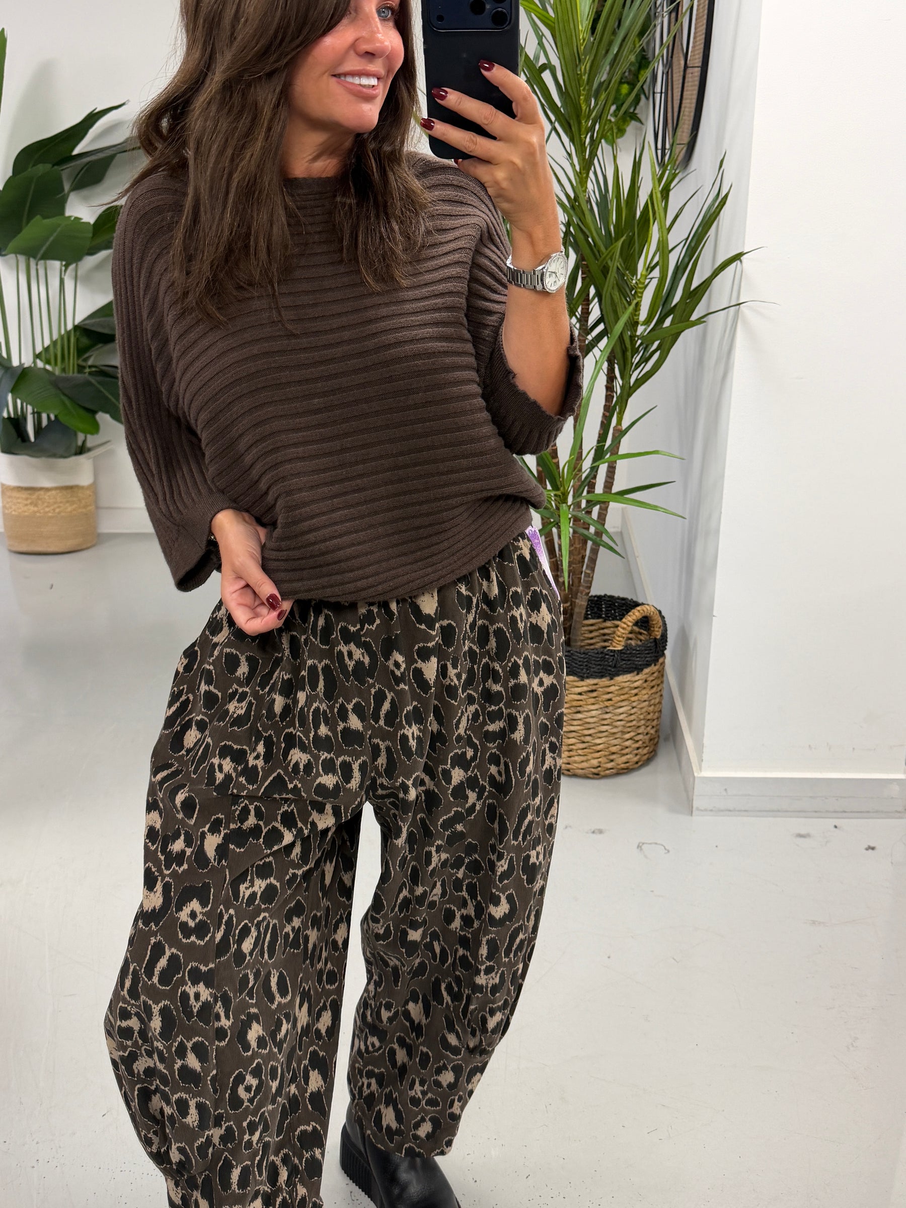 The Bromley Ribbed Knit- Chocolate  (Size 10 - 14)