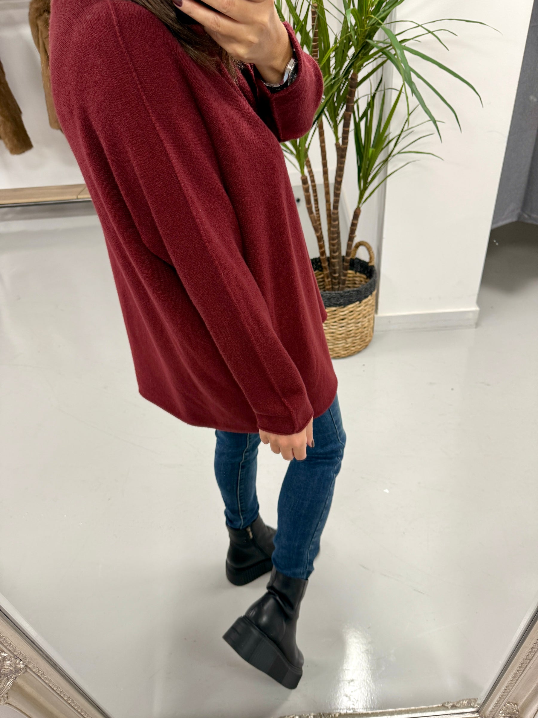 The Chelsea Round Neck Knit - Dark Mulberry