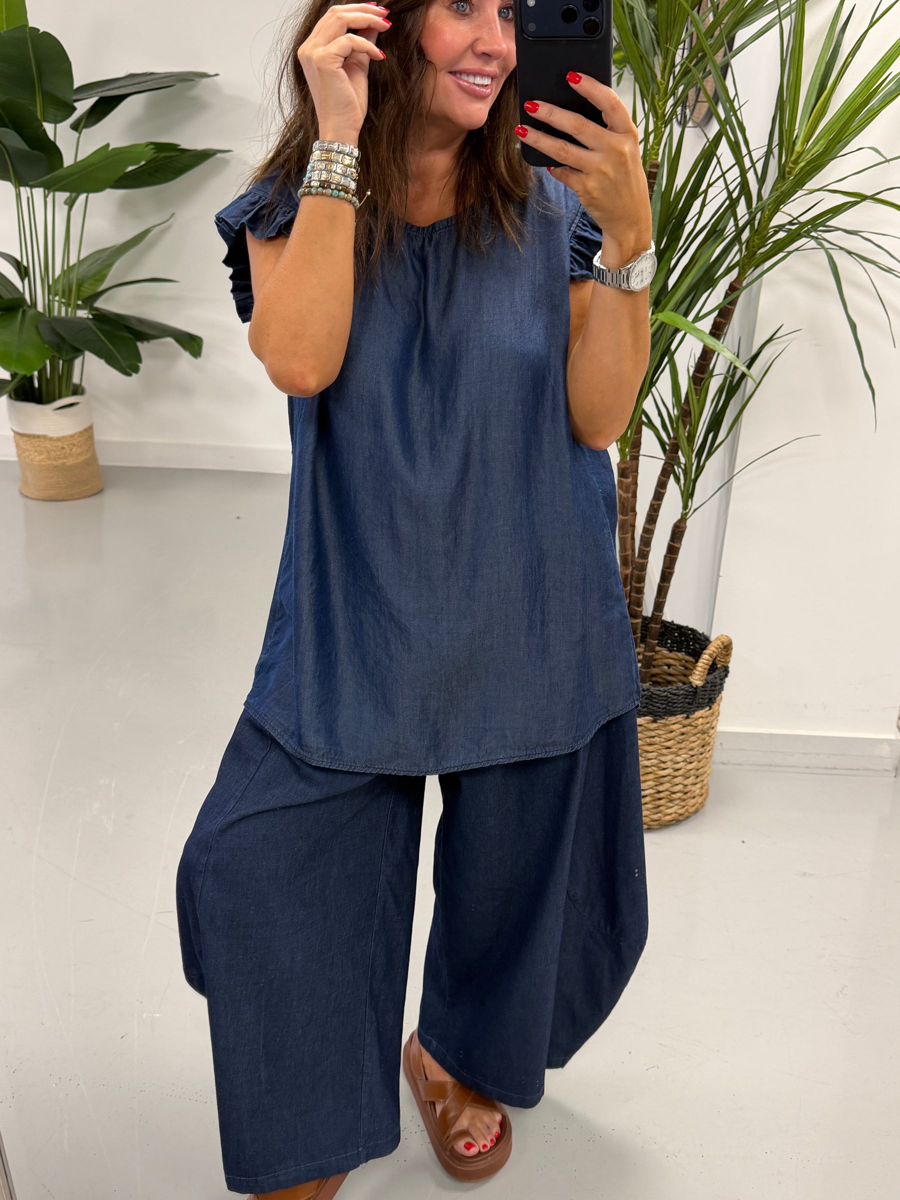 Deniably Denim Button Back Tunic