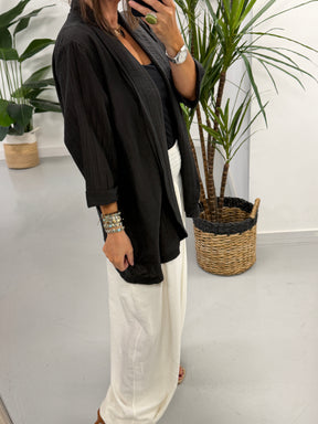 Crinkle Blazer - Black