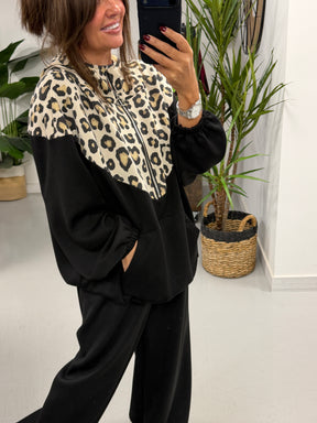 Animal Scuba Zip Up Sweater- Black (Size 12-16)