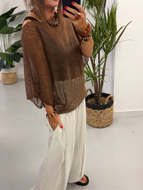 The Rae Summer Lightweight Layering Knit - Chocolate