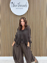 V Neck Holey Knit - Chocolate