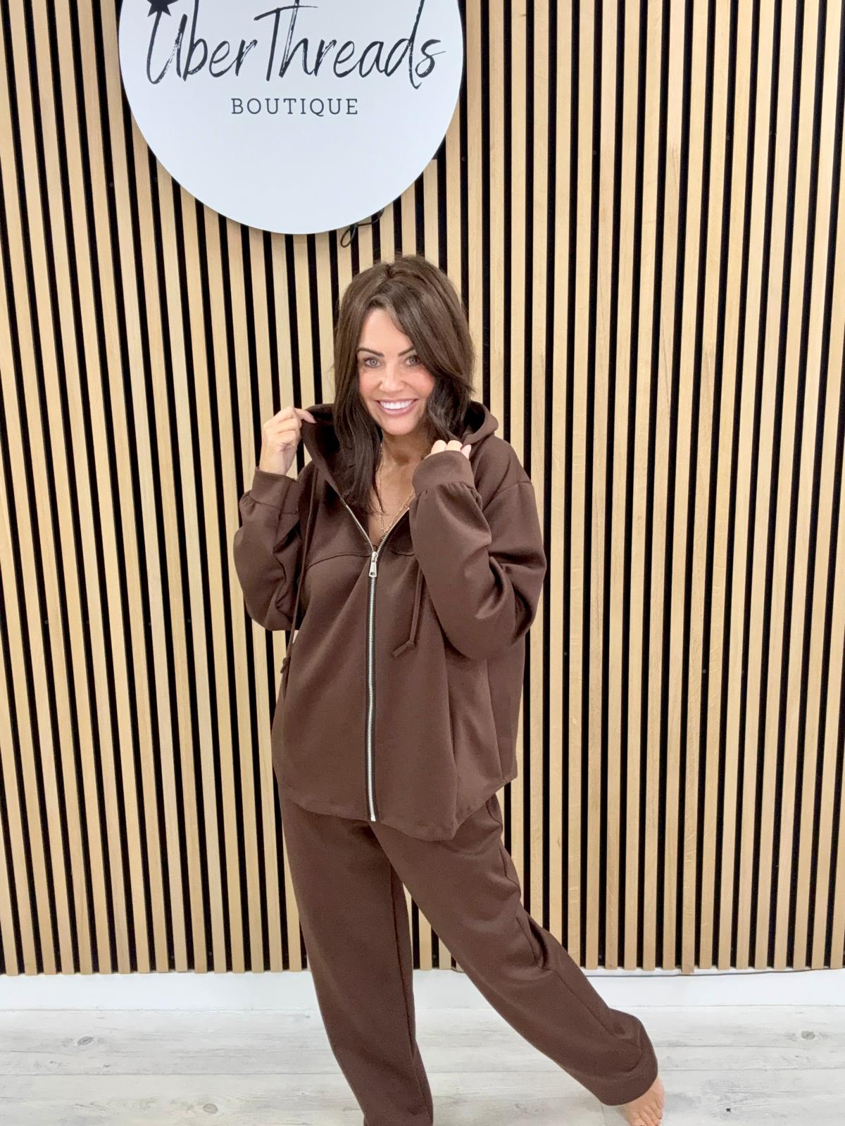 The Dalton Scuba Zip Hooded Tracksuit - Chocolate