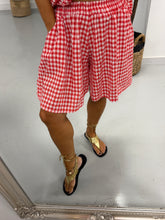 Gingham Elasticated Waist Shorts - Red
