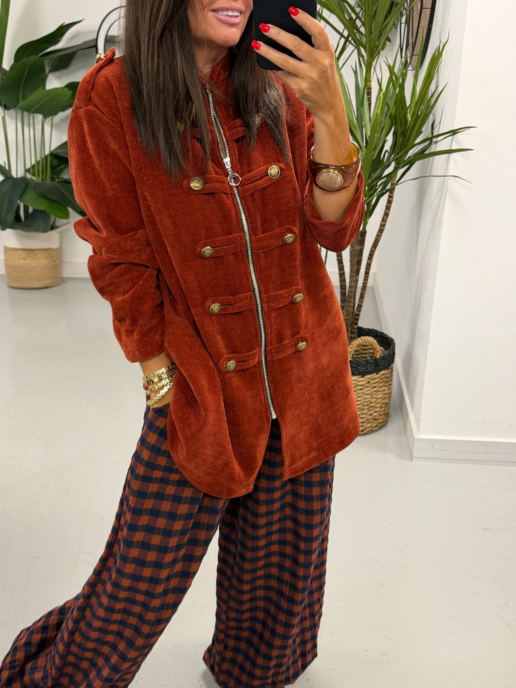 The Big Softie Zip Military Jacket - Rust