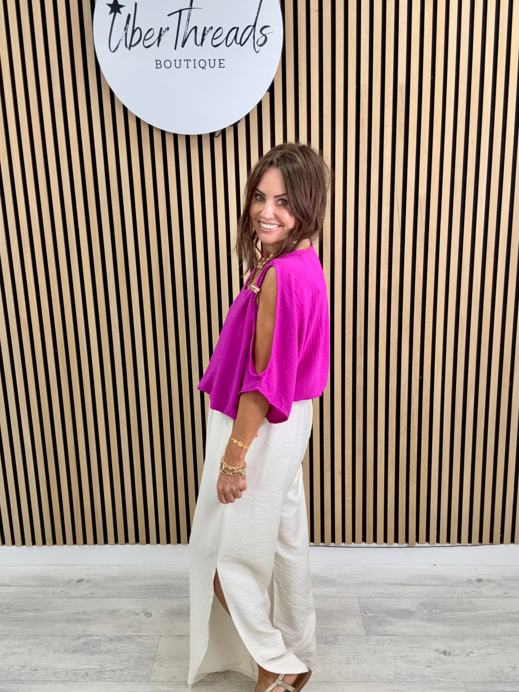 The Calle Cold Shoulder - Magenta