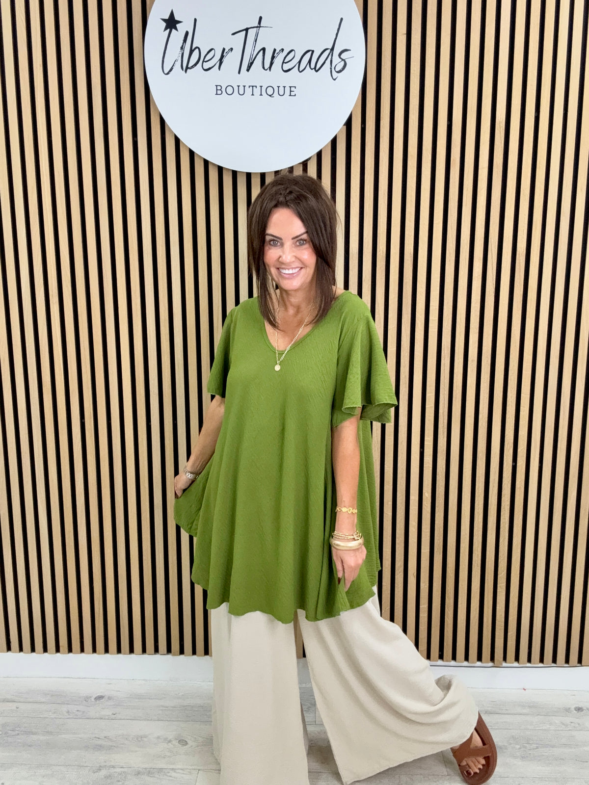Heidi Swing Tunic - Olive Green