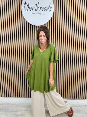 Heidi Swing Tunic - Olive Green