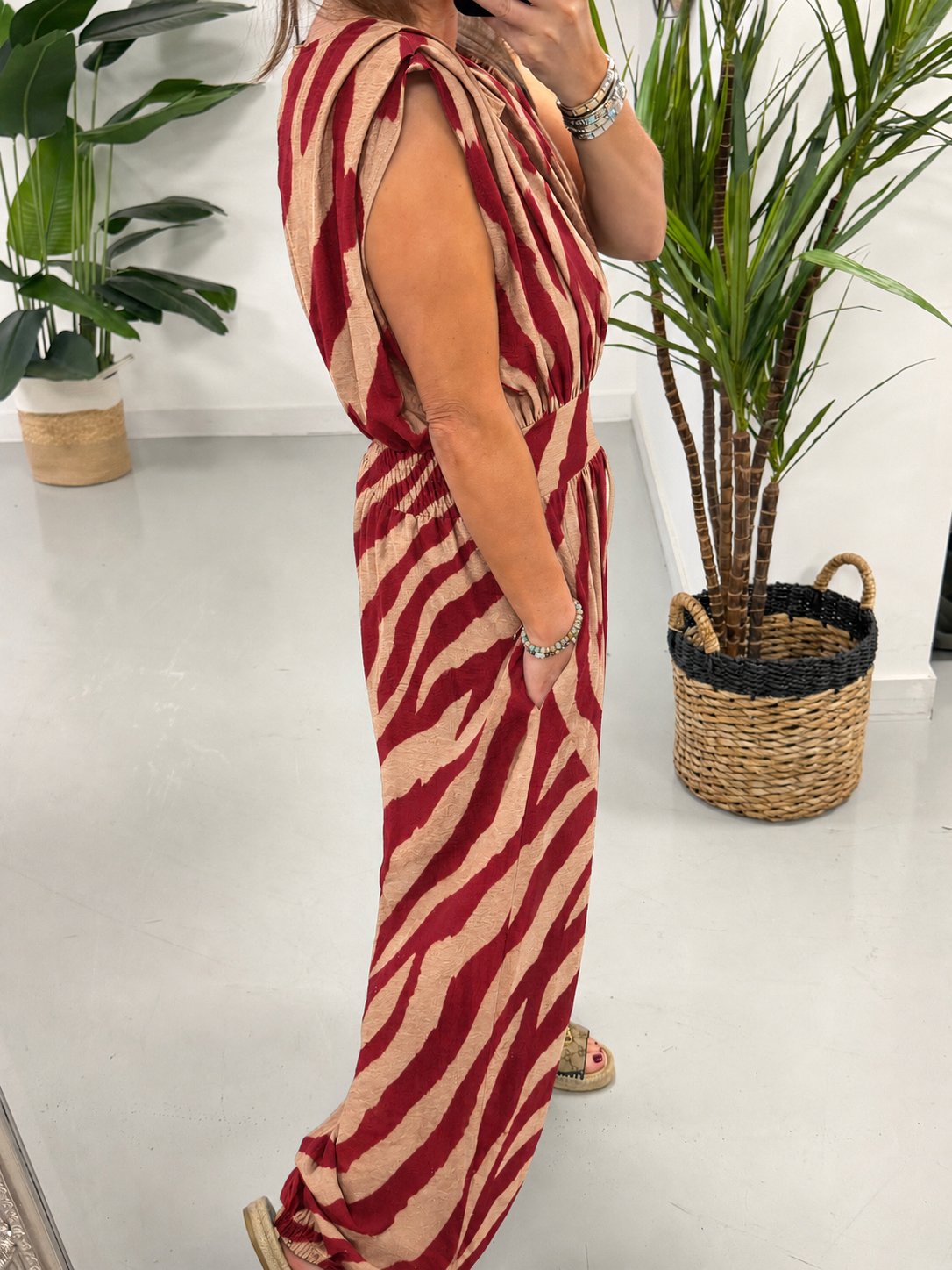 The Balloon Jumpsuit - Wine Zebra