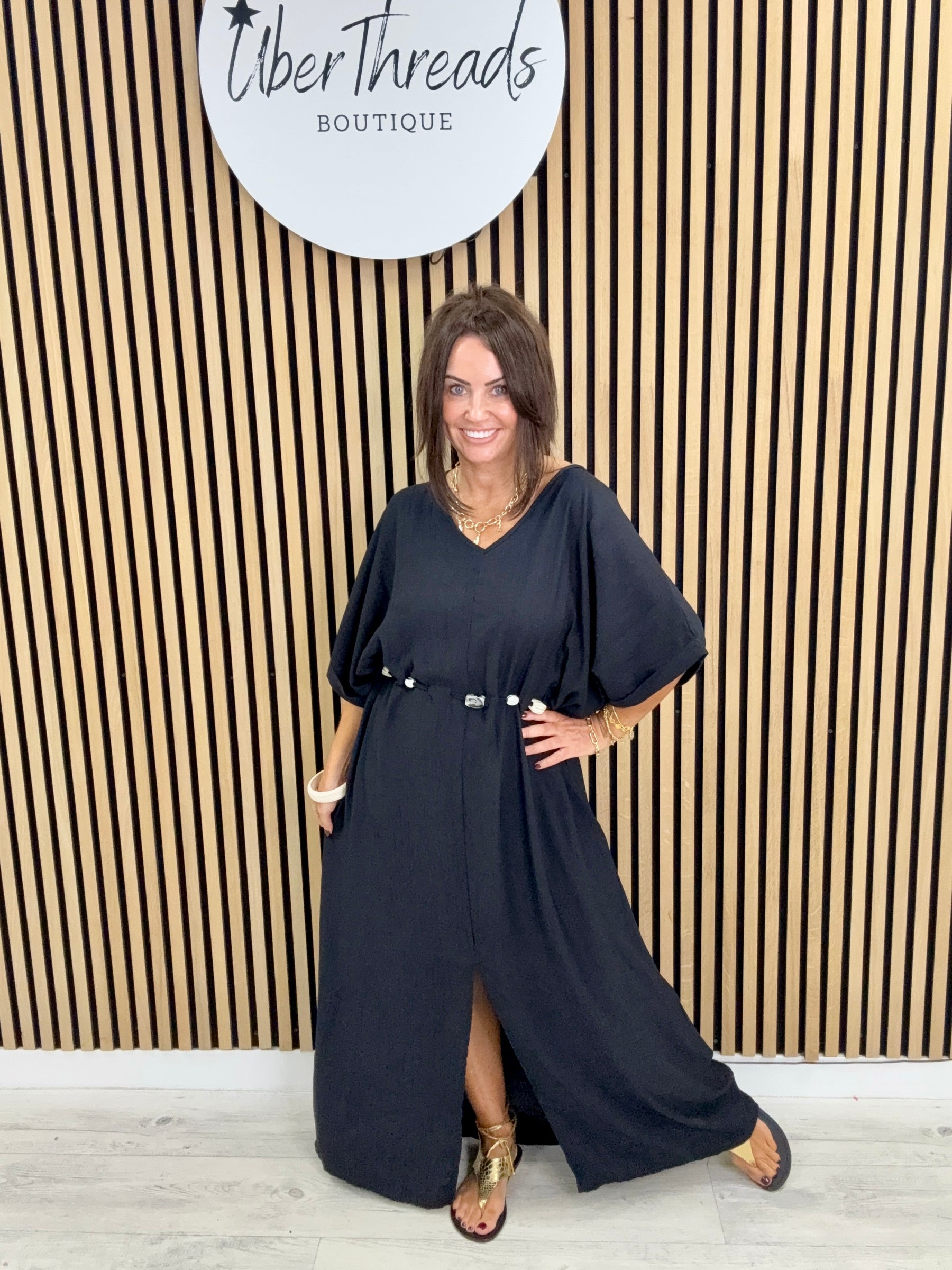 The Bondi Sands Split Dress - Black