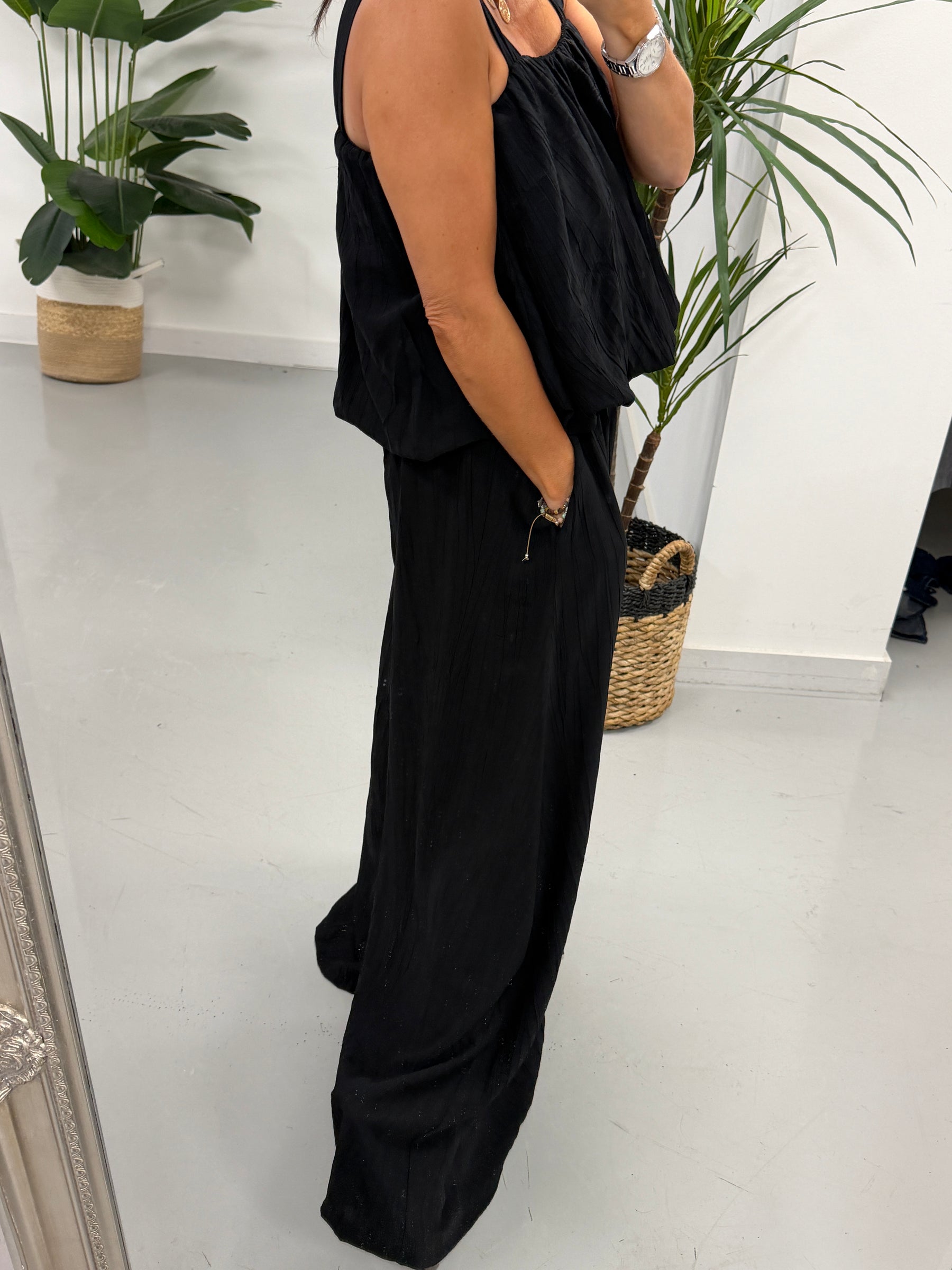 PRE ORDER Crinkle Inspired Co Ord  - Black