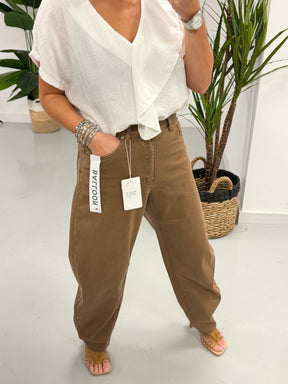 Balloon Leg Jeans - Chocolate