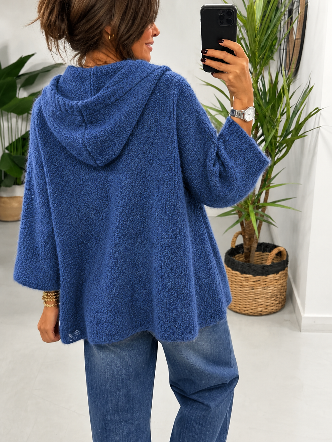 Hooded Zipped Cardigan - Blue (Size 12-18)