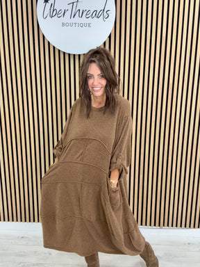 The Slouch Pocket Dress - Chocolate