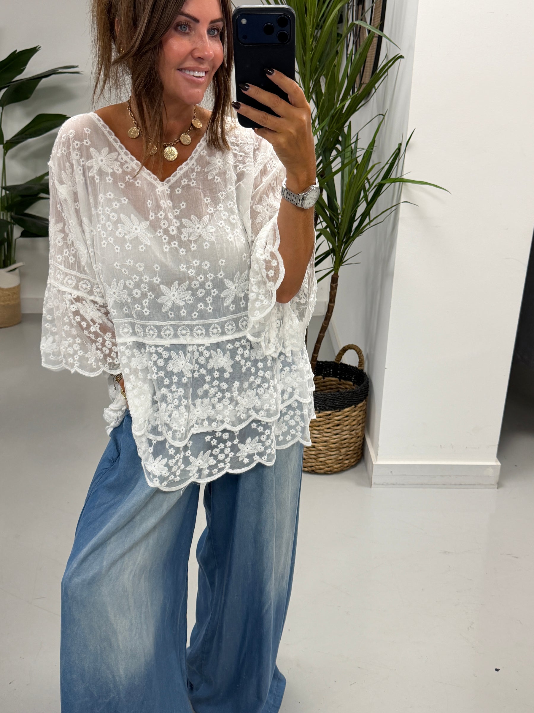 Seville Lace Tunic - White