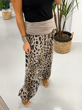 Ali Baba Slouch Pants - Mocha Animal