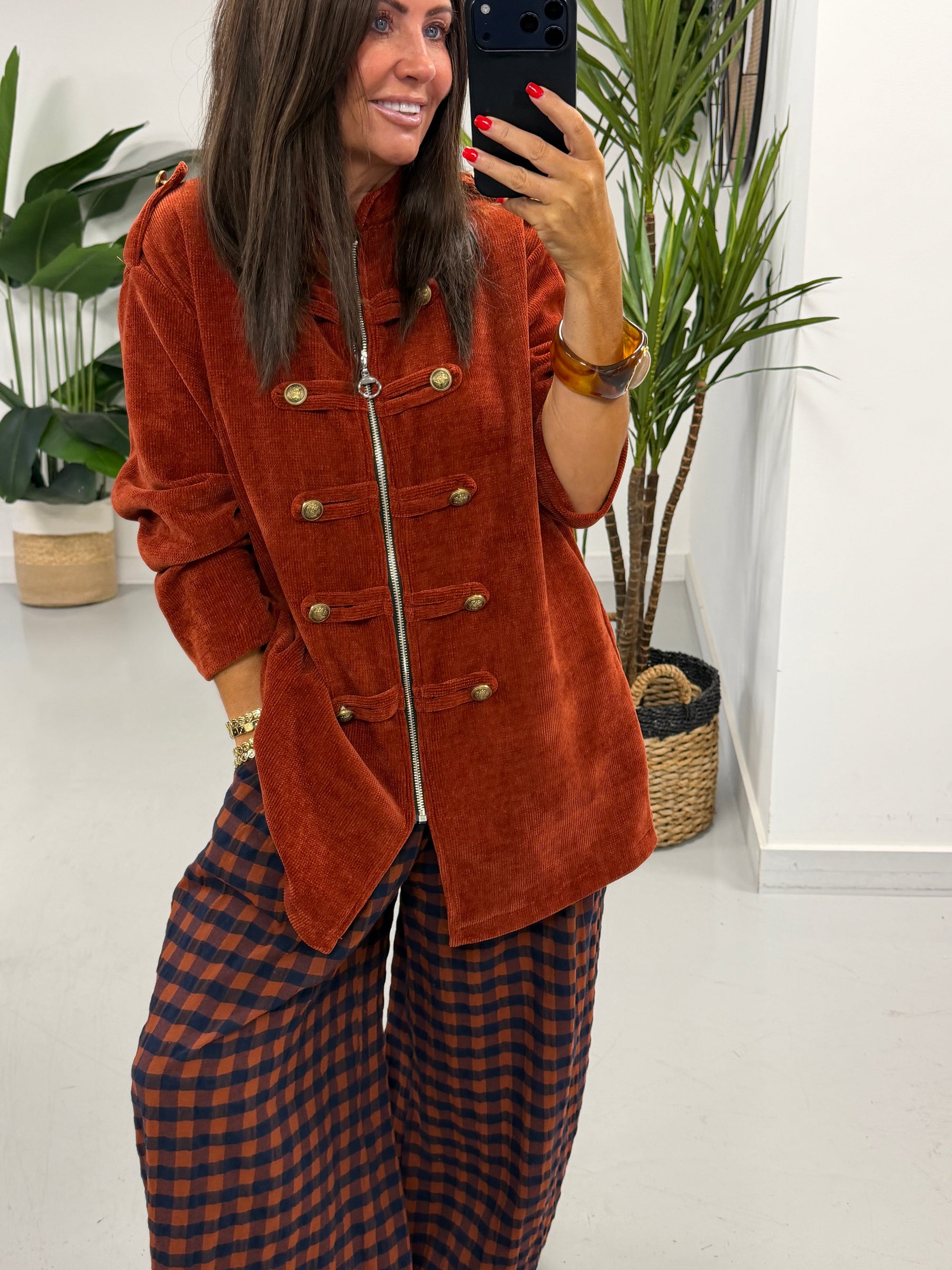 The Big Softie Zip Military Jacket - Rust
