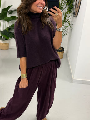 Oakley Crop Sleeve Knit - Aubergine (Size 10-18)
