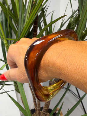 Misshaped Resin Amber Bangle