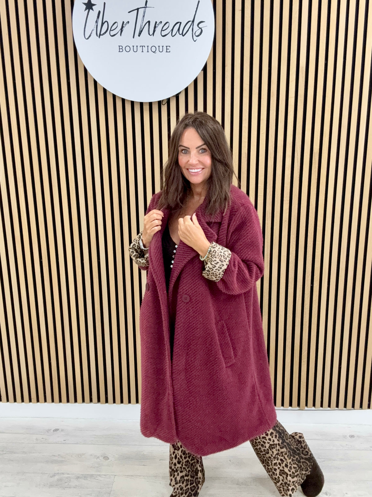 The Boyfriend Blazer Coat - Mulberry