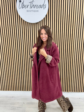 The Boyfriend Blazer Coat - Mulberry