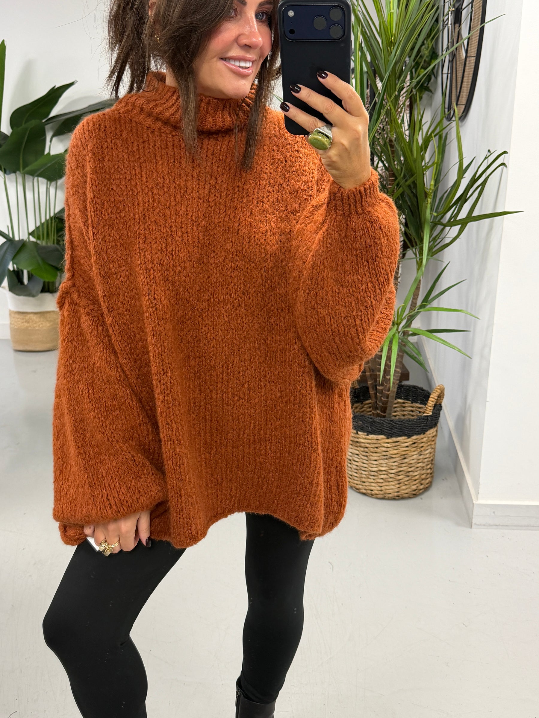 The Rustic Soft Knit - Rust