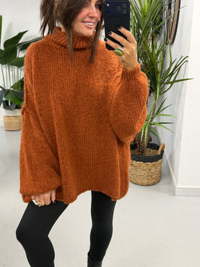 The Rustic Soft Knit - Rust