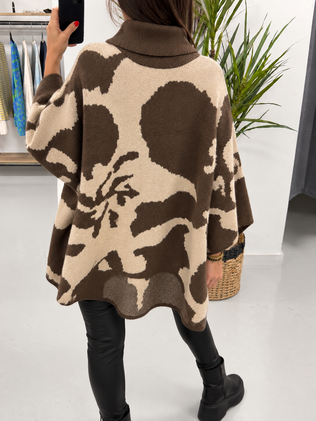 The High Low Abstract Soft Knit - Camel/Cream (Size 12-18)