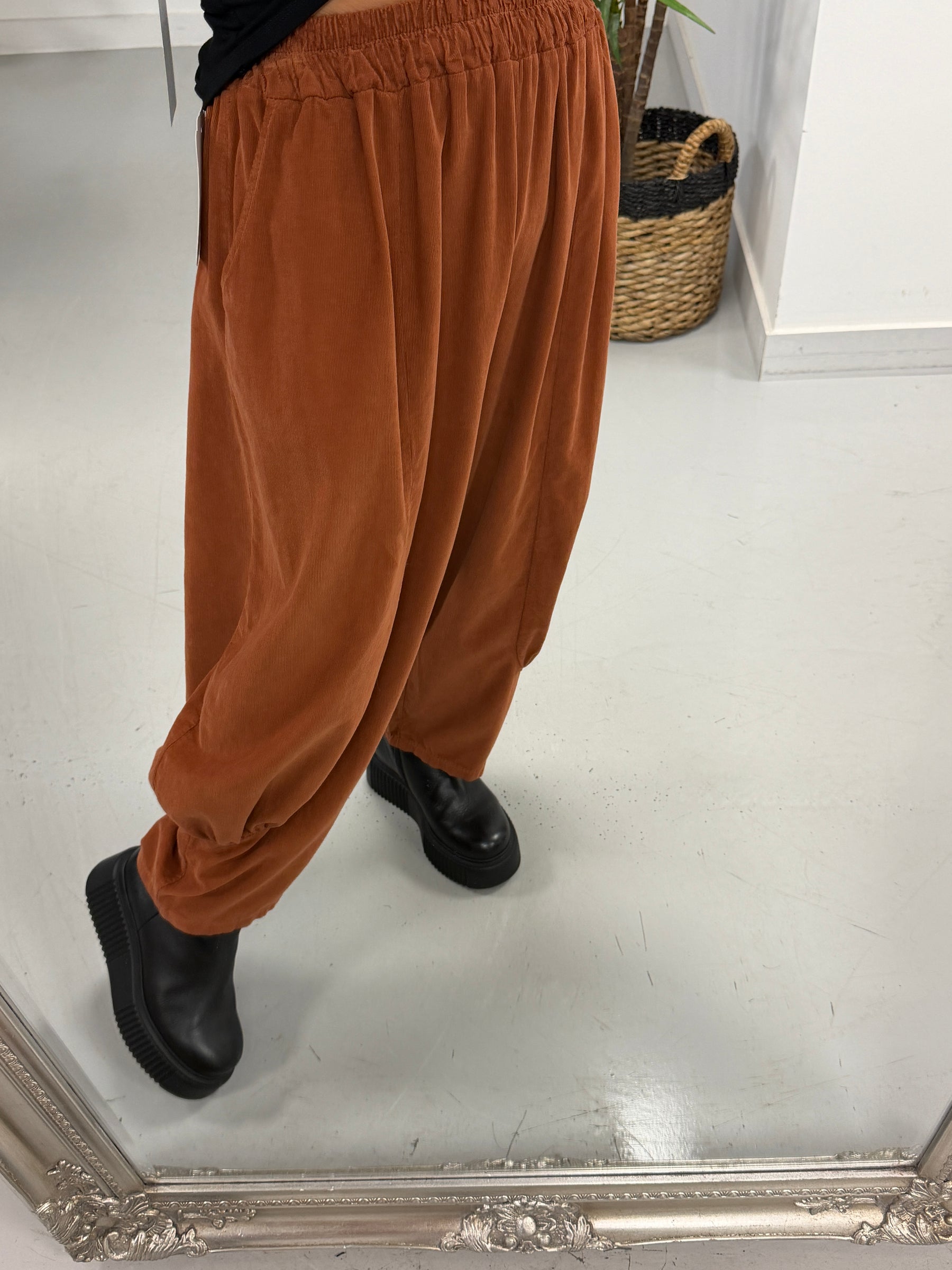 The Orleans Needlecord Joggers - Rust (Size 10-18)