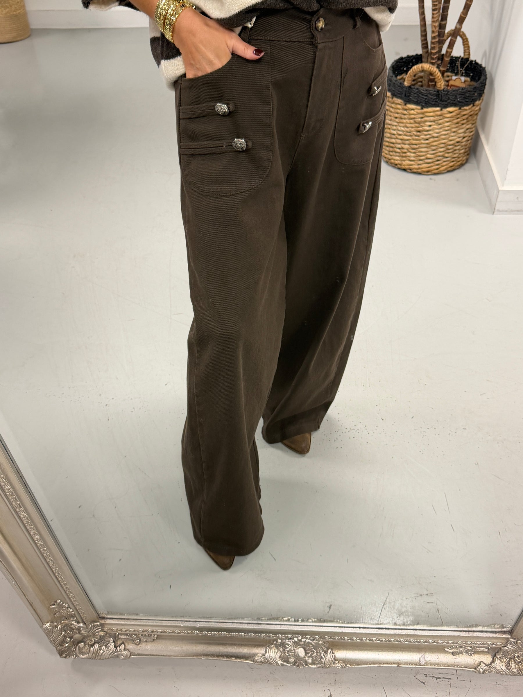 Savannah Military Jeans - Chocolate (Size 12/14)