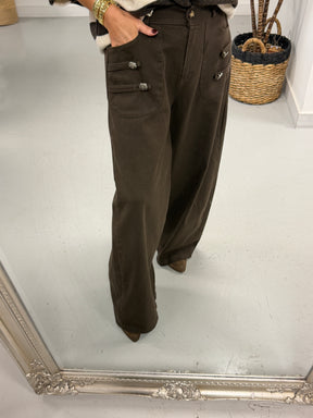 Savannah Military Jeans - Chocolate (Size 12/14)