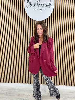 Molly Scuba Blazer  - Mulberry
