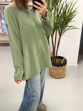The Chelsea Round Neck Knit - Sage Green