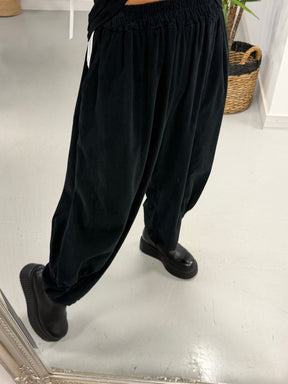 The Orleans Needlecord Joggers - Black (Size 10-18)