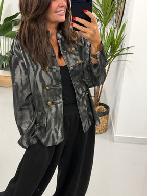 The Needlecord Military Jacket - Black/Grey